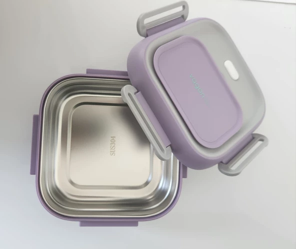 Vagonlife Lunch Box Mor BL2107 Tek Katlı Çelik - 3