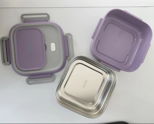 Vagonlife Lunch Box Mor BL2107 Tek Katlı Çelik - 2