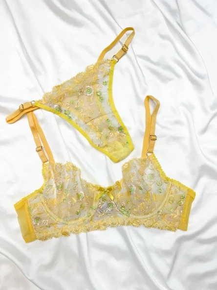 Çiçekli Balenli Bralet Takımı Love Secret 1016 - 2