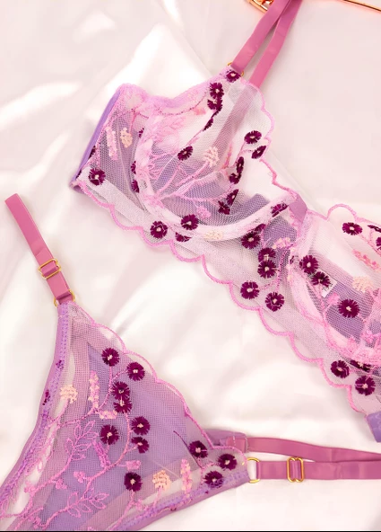Çiçekli Balenli Bralet Takımı Love Secret 1028 - 3