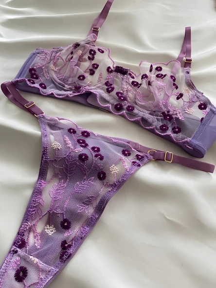 Çiçekli Balenli Bralet Takımı Love Secret 1028 - 4