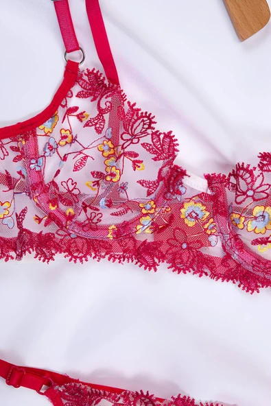 Çiçekli Balenli Bralet Takımı Love Secret 1007 - 3