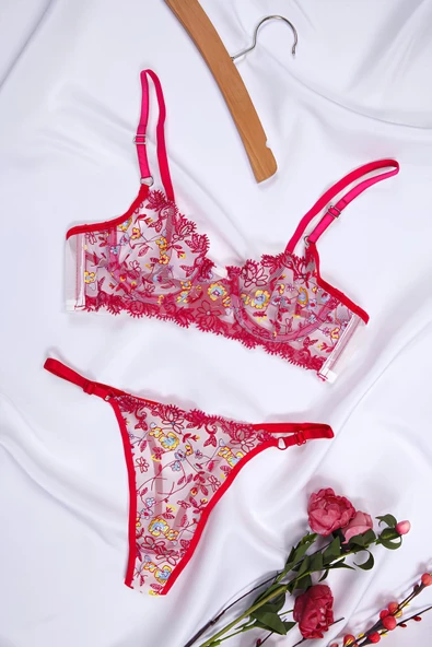 Çiçekli Balenli Bralet Takımı Love Secret 1007 - 2