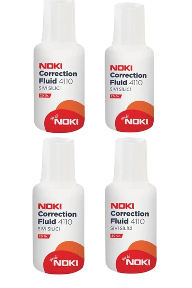 Sıvı Silici Daksil 4 Adet Noki 20 gr Fırçalı Sıvı Düzeltici Daksil Okul Ofis Büro Fırça Uçlu Daksil - 4