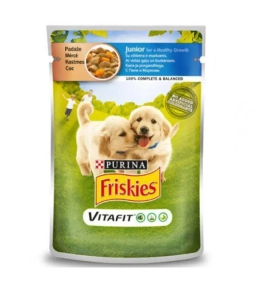 Friskies Junior Tavuklu Pouch Yavru Köpek Konservesi 100 Gr x 4 Paket - 2
