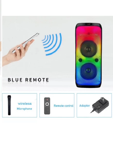 WDLR DR-1027 Mikrofonlu Kumandalı Işıklı Kablosuz Bluetooth Hoparlör - 3