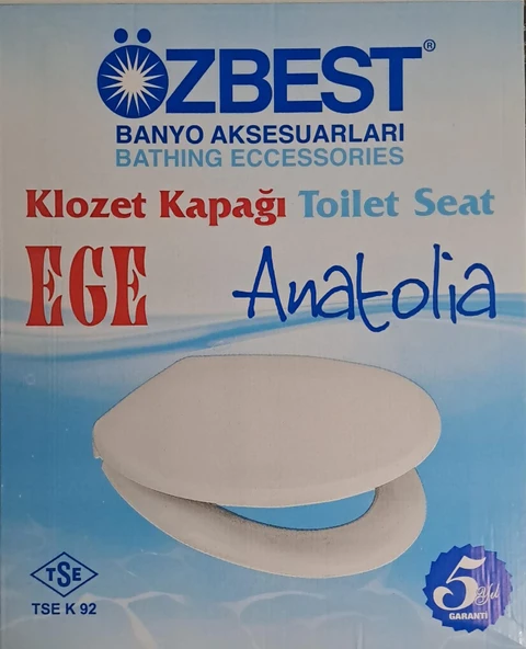 ÖZBEST EGE ANATOLİA ( AKDENİZ ) ( 36 x 43 cm ) NORMAL KAPANAN PLASTİK KLOZET KAPAĞI