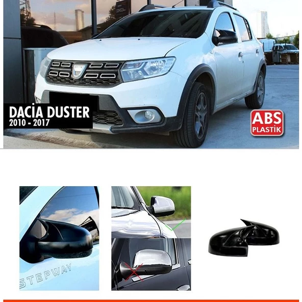 DACİA DUSTER 2010-2017 UYUMLU PARLAK SİYAH BATMAN AYNA KAPAĞI