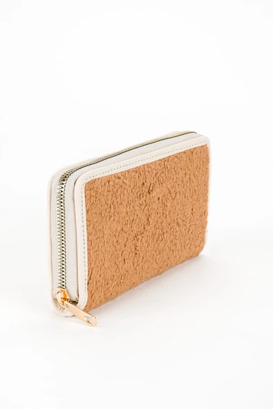 Monalisa Home Antrasit Peluş Tasarım Fermuarlı Cüzdan ürün görseli