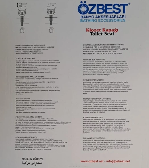 ÖZBEST EGE ANATOLİA ( AKDENİZ ) ( 36 x 43 cm ) NORMAL KAPANAN PLASTİK KLOZET KAPAĞI - 5