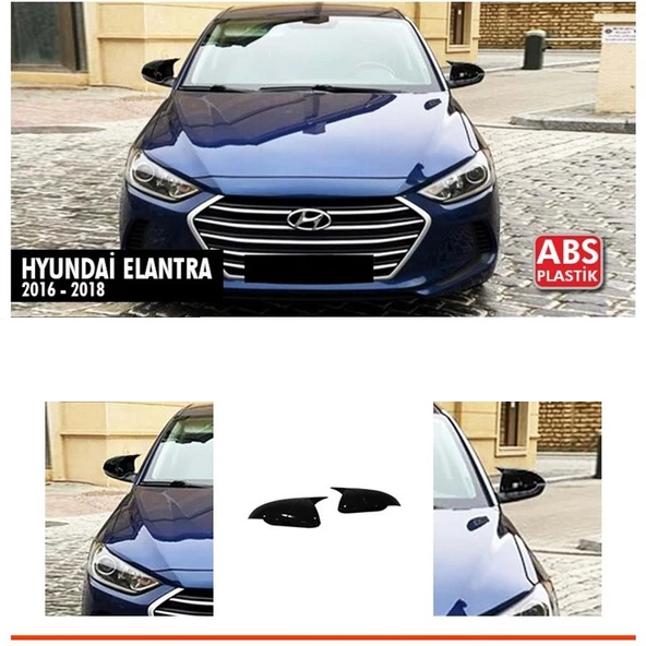 HYUNDAİ ELANTRA 2016-2018 UYUMLU PARLAK SİYAH BOYALI AYNA KAPAĞI