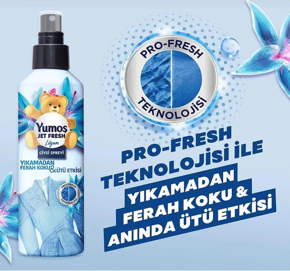 Yumoş Jet Fresh Giysi Spreyi Lilyum 200 ml 1 Adet Jet Fresh Giysi Spreyi Orkide 200 ml 1 Adet - 6