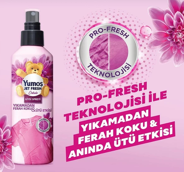 Yumoş Jet Fresh Ütü Etkisi Giysi Spreyi Orkide 200 Ml Ve Sprey Yıkaması Orkide 450 Ml - 5