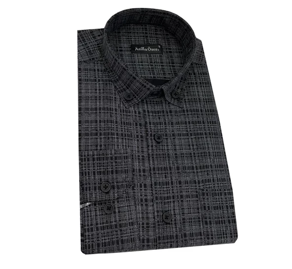 Atilla Özer Siyah Klasik Uzun Kol Erkek Gömlek-6860 - 2