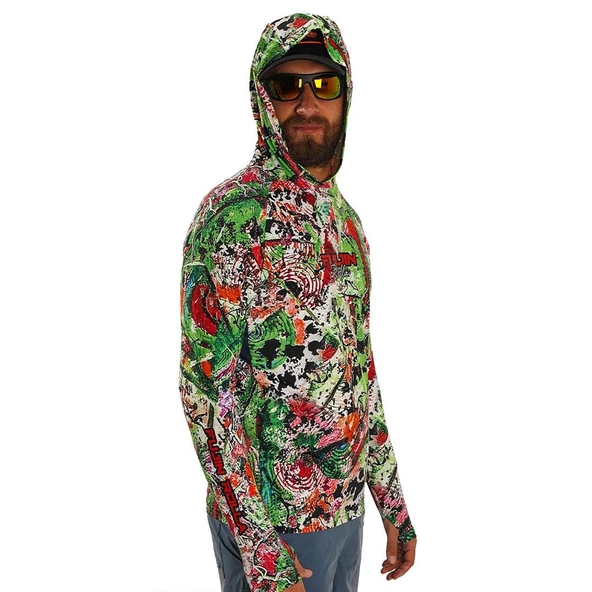 Fujin Pro Angler S24 Hooded Makai Green Red X Large