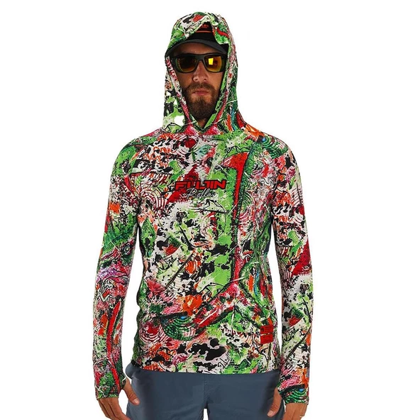 Fujin Pro Angler S24 Hooded Makai Green Red X Large - 2