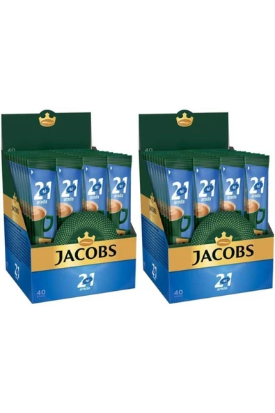 Jacobs 2'si 1 Arada Karışım Kahve 2 x 40'lı Kutu