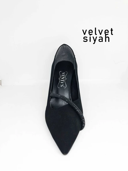 Kare Topuk Stiletto Taşlı Özel Nut Saten - 6