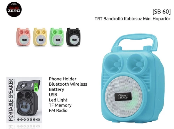 Subzero SB-60 Işıklı Bluetooth Hoparlör - 8