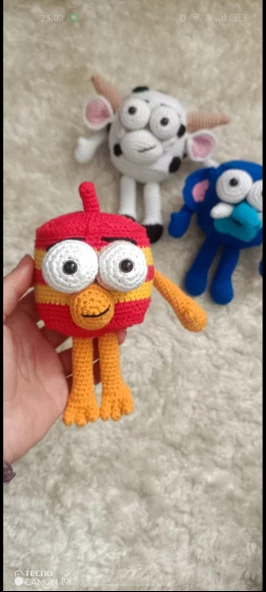 Amigurumi mimiko kırmızı kuş hediyelik özel tasarım oyuncak