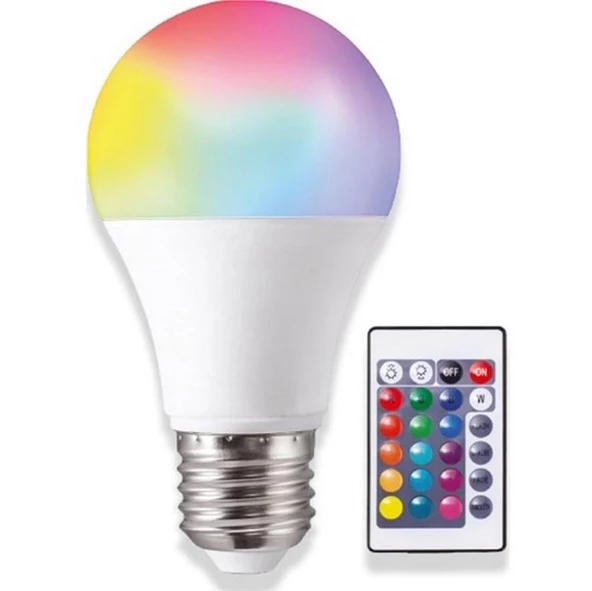 Uzaktan Kumandalı 9W Rgb Ampul E27 Duy