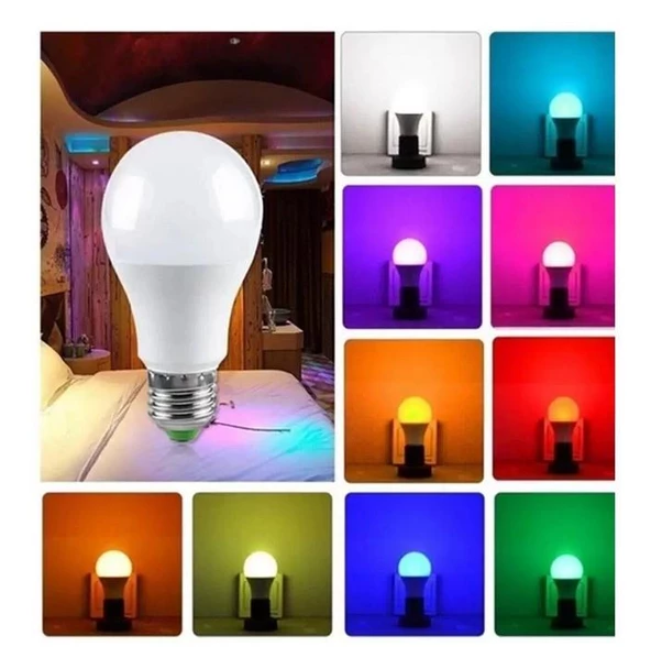 Uzaktan Kumandalı 9W Rgb Ampul E27 Duy - 3
