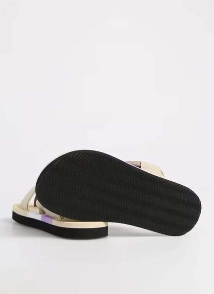 BENETTON 10214 HAFİF TABAN PARMAK ARASI KETEN KADIN SANDALET - 8