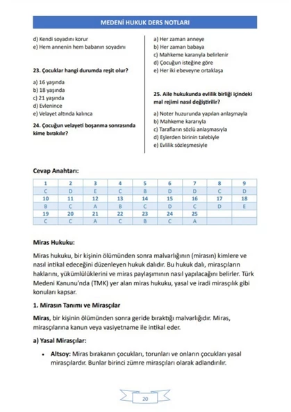 Medeni Hukuk Ders Notları - 5