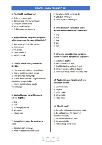 Medeni Hukuk Ders Notları - 4