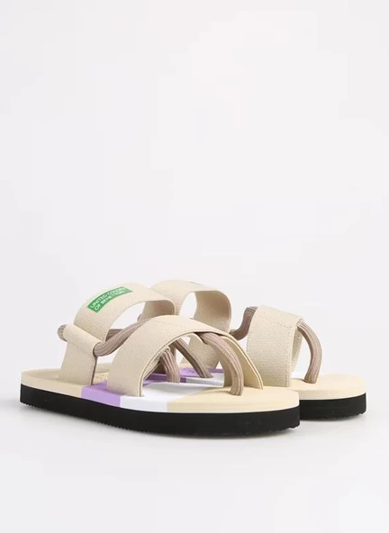 BENETTON 10214 HAFİF TABAN PARMAK ARASI KETEN KADIN SANDALET - 7