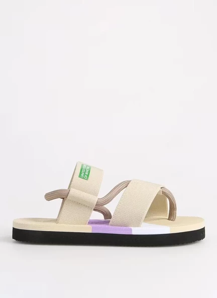 BENETTON 10214 HAFİF TABAN PARMAK ARASI KETEN KADIN SANDALET - 2
