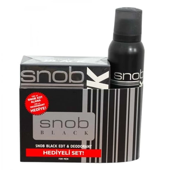 Snob Black EDT 100 ml + Deodorant Sprey 150 ml Erkek Parfüm Seti