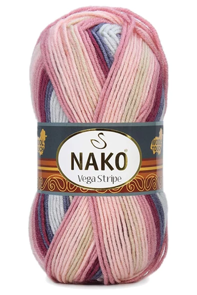 1 Adet Vega Stripe Premium Akrilik El Örgü İpi Yünü No: 82415 - Resim 3