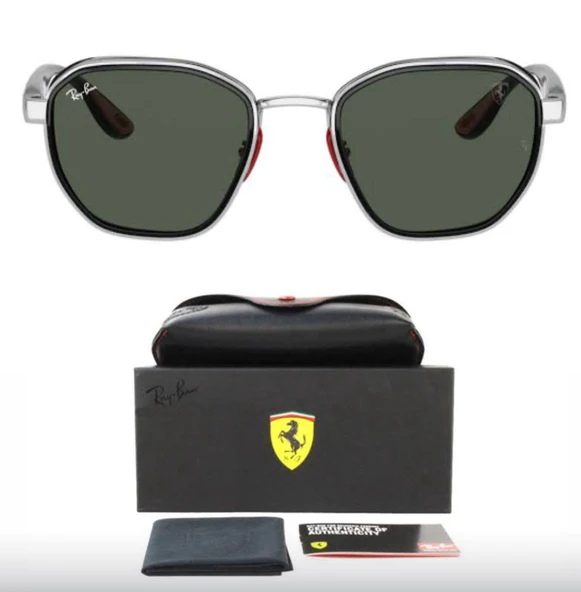 Ray-Ban Ferrari 3674M F00771 Silver-Green Erkek Güneş Gözlüğü