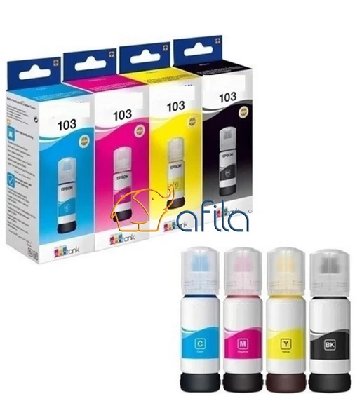 Epson EcoTank L1110 Şişeli Mürekkep Siyah 70ml (Muadil) 4'lü SET