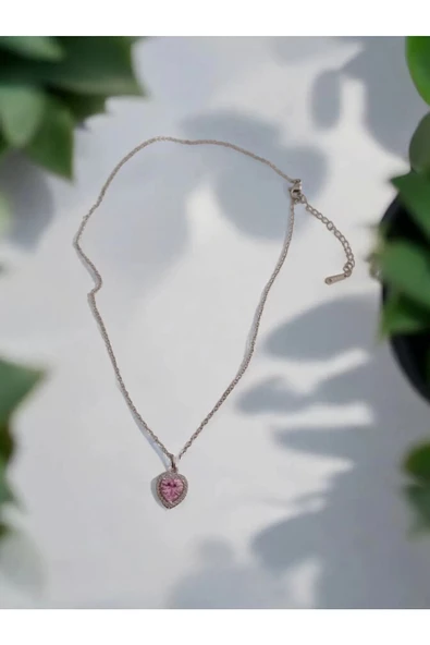 Pandora's Pembe Kalp Gümüş Renk Zincir Kolye Ve Kalpli Yüzük ( Ciddi Ilişki Kombini) - 4