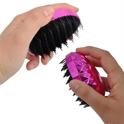 Geniş Aralıklı Her Saç Tipine Uygun Fırçalı Saç Düzleştirici Neon Pembe Düzleştirici Tarak - 7