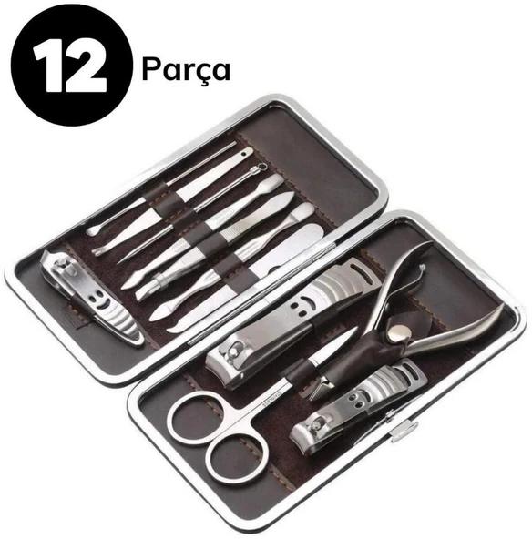 Petinka Manikür Pedikür 12 Parça Çanta Tipi  Tırnak Bakım Seti - 8