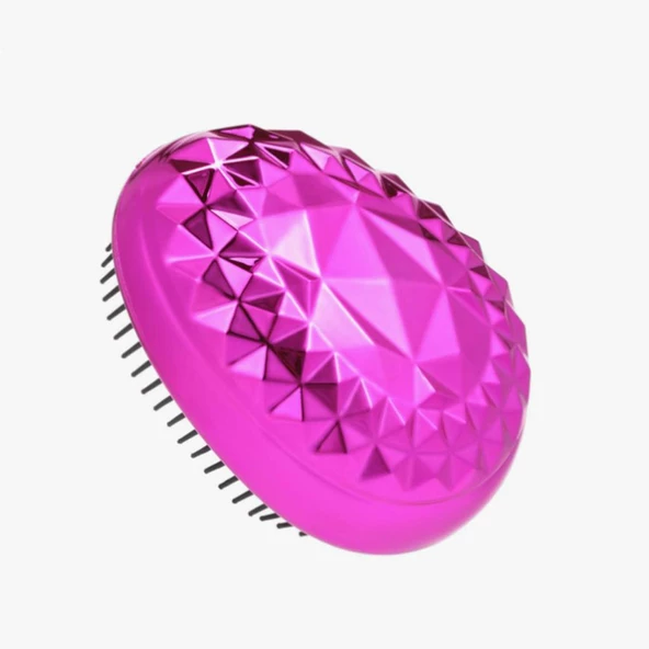 Geniş Aralıklı Her Saç Tipine Uygun Fırçalı Saç Düzleştirici Neon Pembe Düzleştirici Tarak - 2