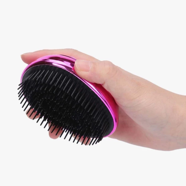 Geniş Aralıklı Her Saç Tipine Uygun Fırçalı Saç Düzleştirici Neon Pembe Düzleştirici Tarak - 3