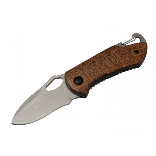 Buck X74 Çakı Ahşap 15 cm Manuel, Kemerlikli