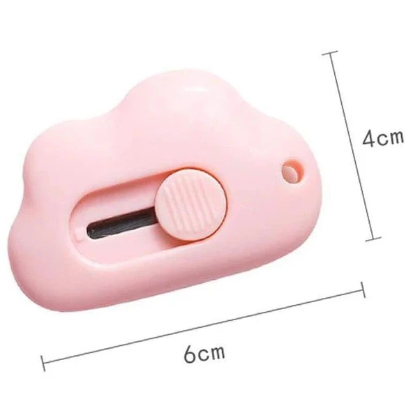 SRTfootcare (50 ADET) PEMBE Taşınabilir Sevimli Bulut Şeklinde Falçata - Maket Bıçağı - 4