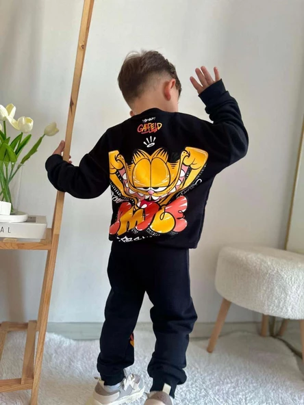 ERKEK ÇOCUK GARFIELD MODELLİ PAMUK EŞOFMAN TAKIMI - 5