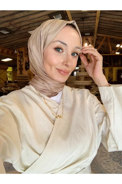 ETKM001 Üstü Bağlamalı Eteği Yandan Fermuarlı Takım Bej - 4