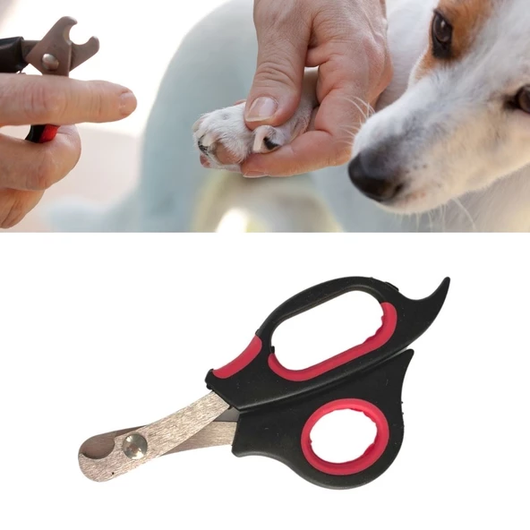 Büyük Irk Köpek Kedi Çelik Uçlu Evcil Hayvan Tırnak Makası Pati Bakım Aleti Ergonomik Kaymaz (4593)