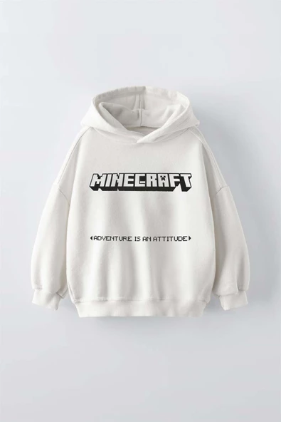 ERKEK ÇOCUK MINECRAFT MODELLİ PAMUK KAPŞONLU SWEAT - 3