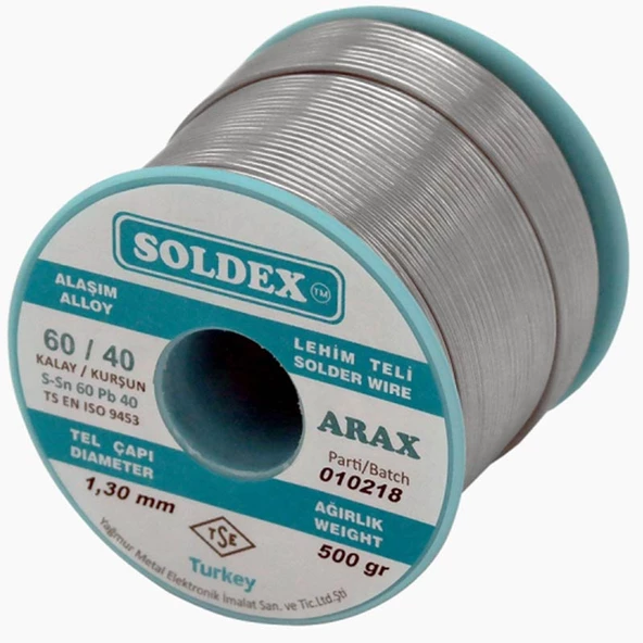 500 GR LEHİM 1,3 MM ARAXLI LEHİM SOLDEX (4593)