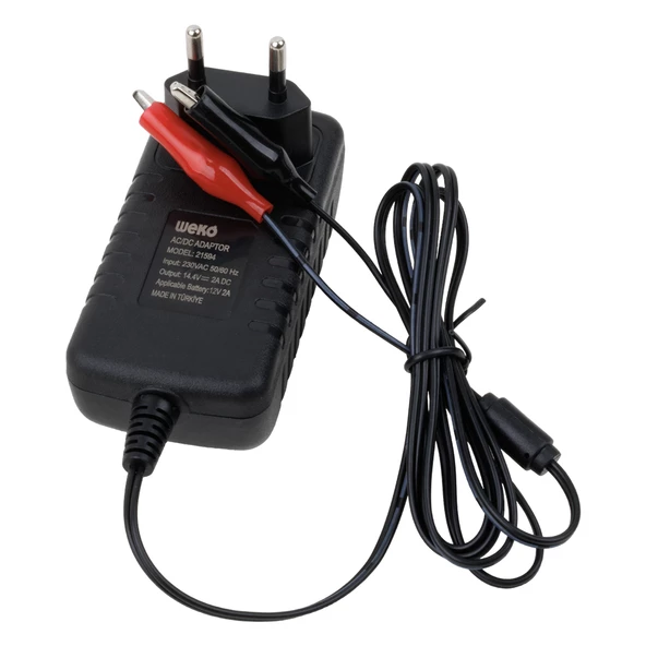 Weko 14.4 Volt 2 Amper Kırmızı Yeşil Ledli Yerli Üretim Krokodil Uçlu Akü Şarj Cihazı Aleti 14.4V-2A - 3