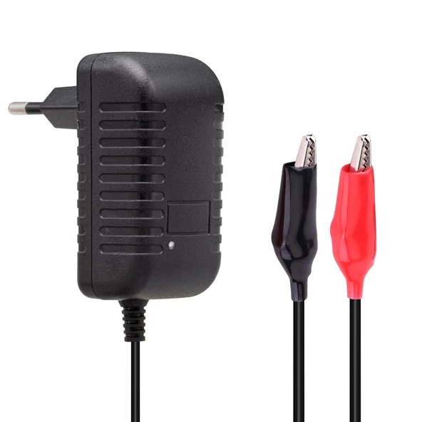 Weko 14.4 Volt 1 Amper Krokodil Uçlu Adaptör Akü Şarj Cihazı Aleti Kuru Asit Jel Aküde Kullanılır 14.4V-1A - Resim 2