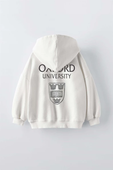 ERKEK ÇOCUK OXFORD MODELLİ KOL MANŞETLİ PAMUK KAPŞONLU SWEAT - 2